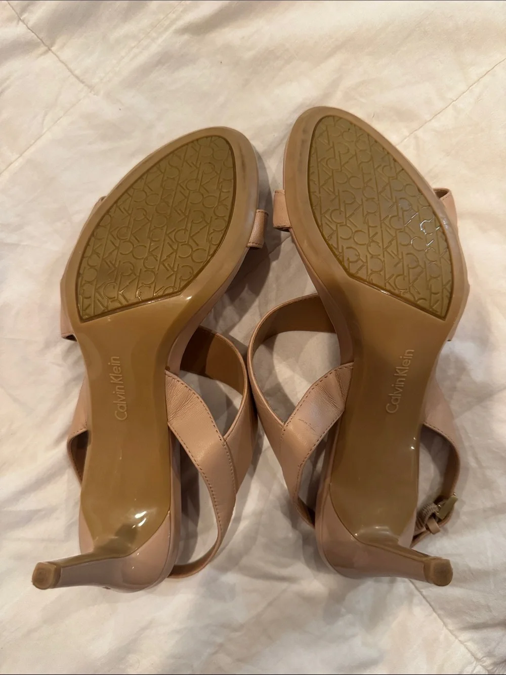 Calvin Klein Nude Slingback Heels